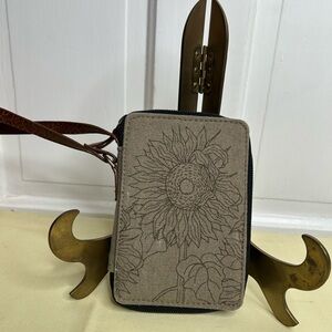 Mona B Canvas Sunflower Wristlet